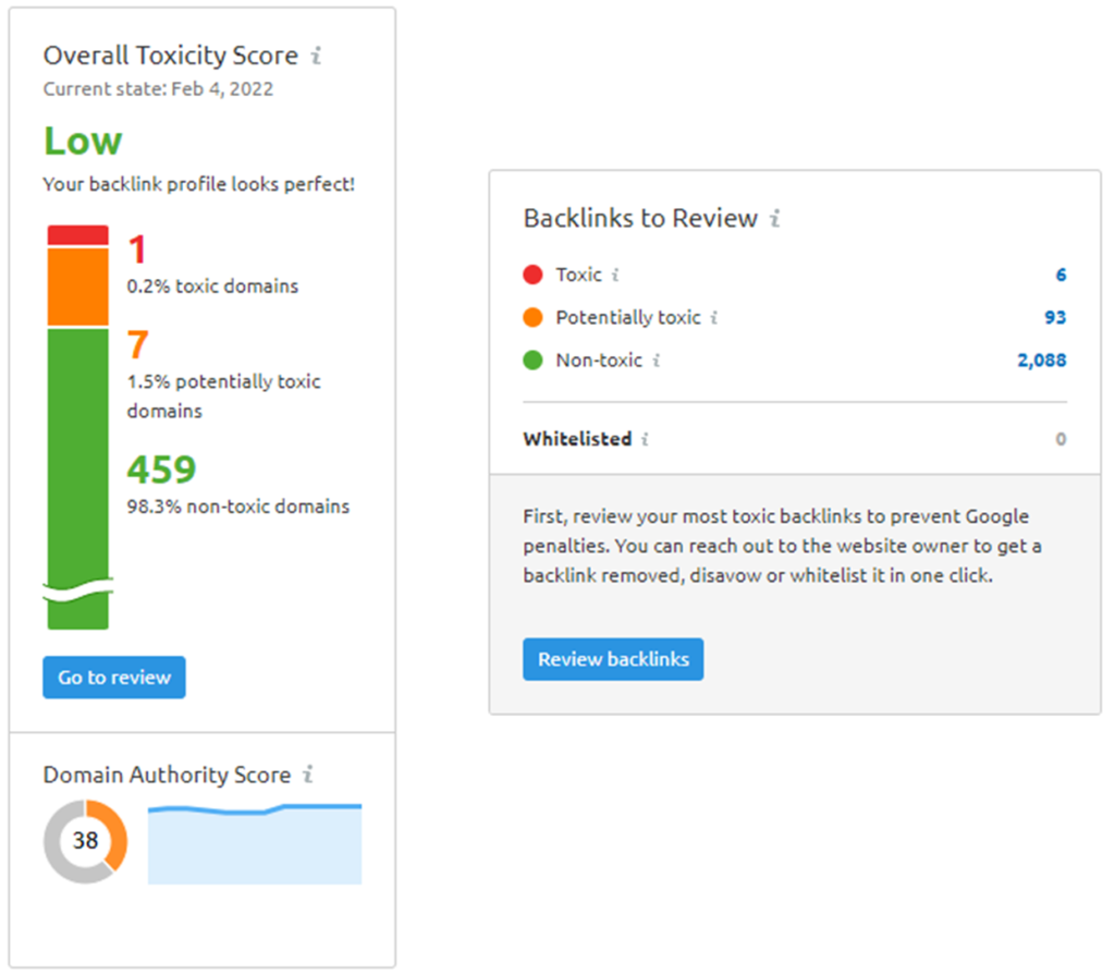 toxic backlinks report